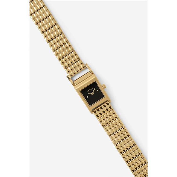 流彗breda手表手表女复古revel简约方形小表盘气质石英ins小金表 白色