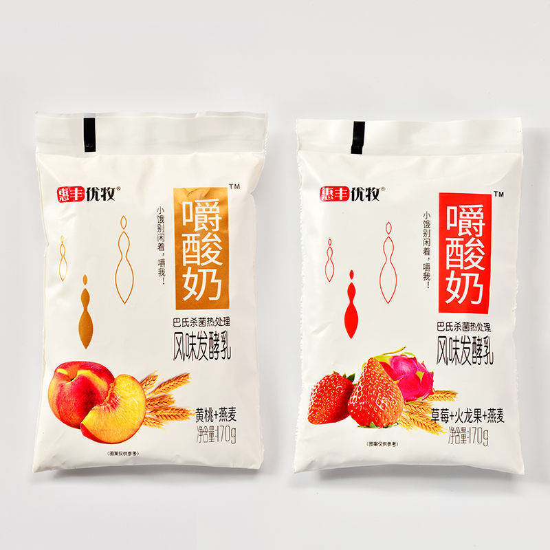 惠丰优牧嚼酸奶袋装整箱益生菌发酵网红嚼着吃喝的燕麦早餐酸牛奶百香