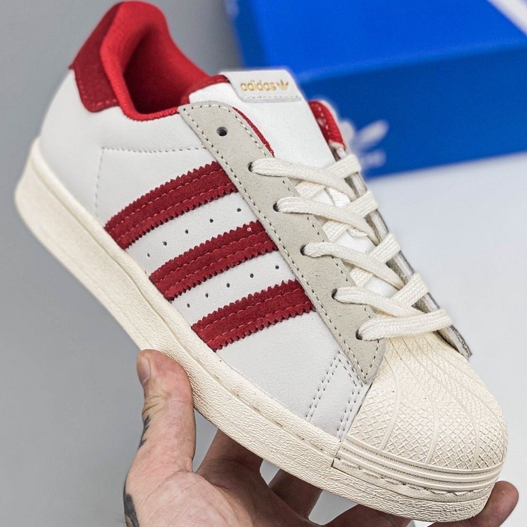 春夏新款三叶草板鞋经典贝壳头休闲运动鞋男鞋女鞋跑鞋学生高档 红白