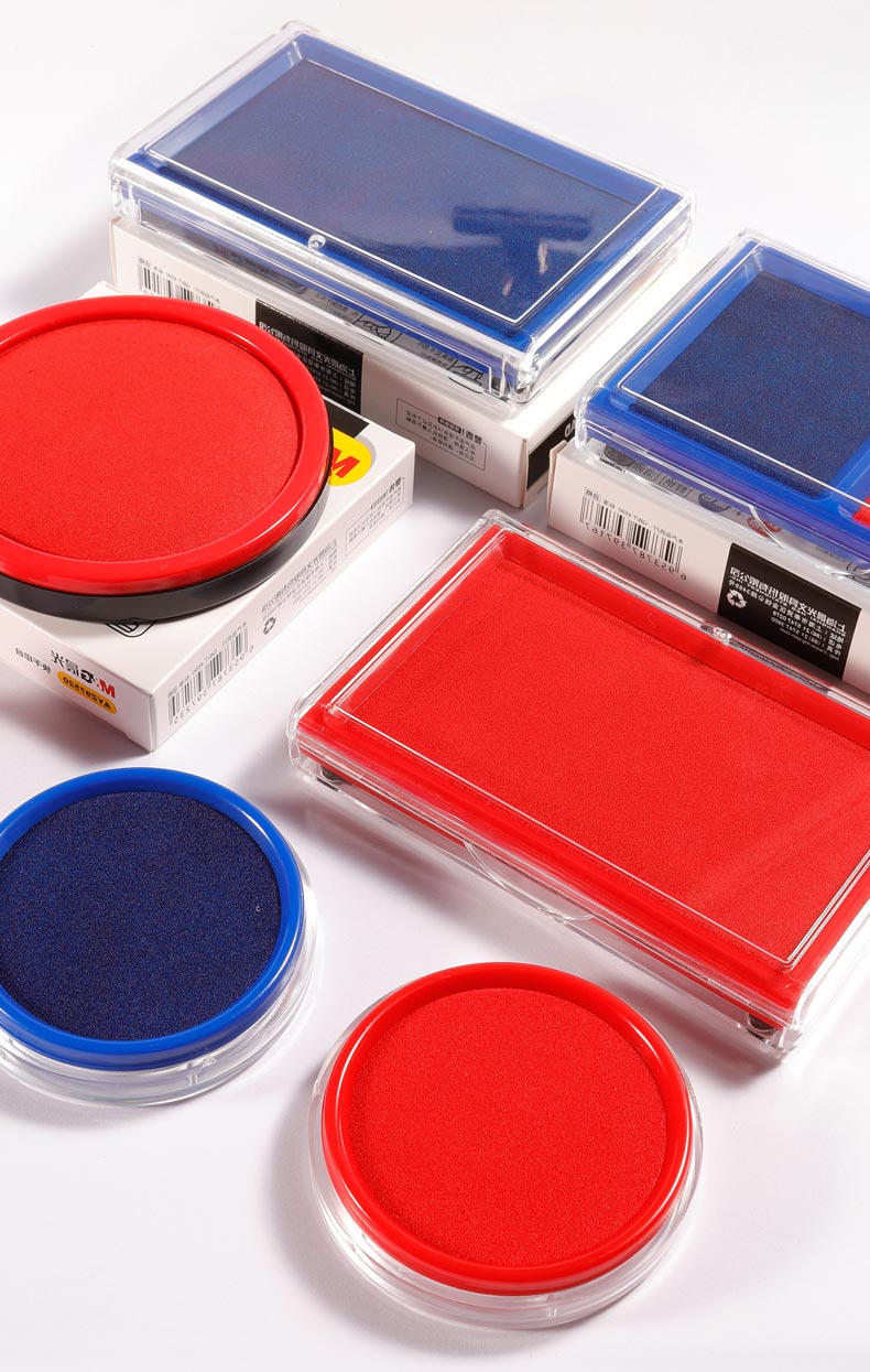 印泥印台红色快干印油蓝色油性秒干印尼印章泥盖章财务印泥盒按手印红