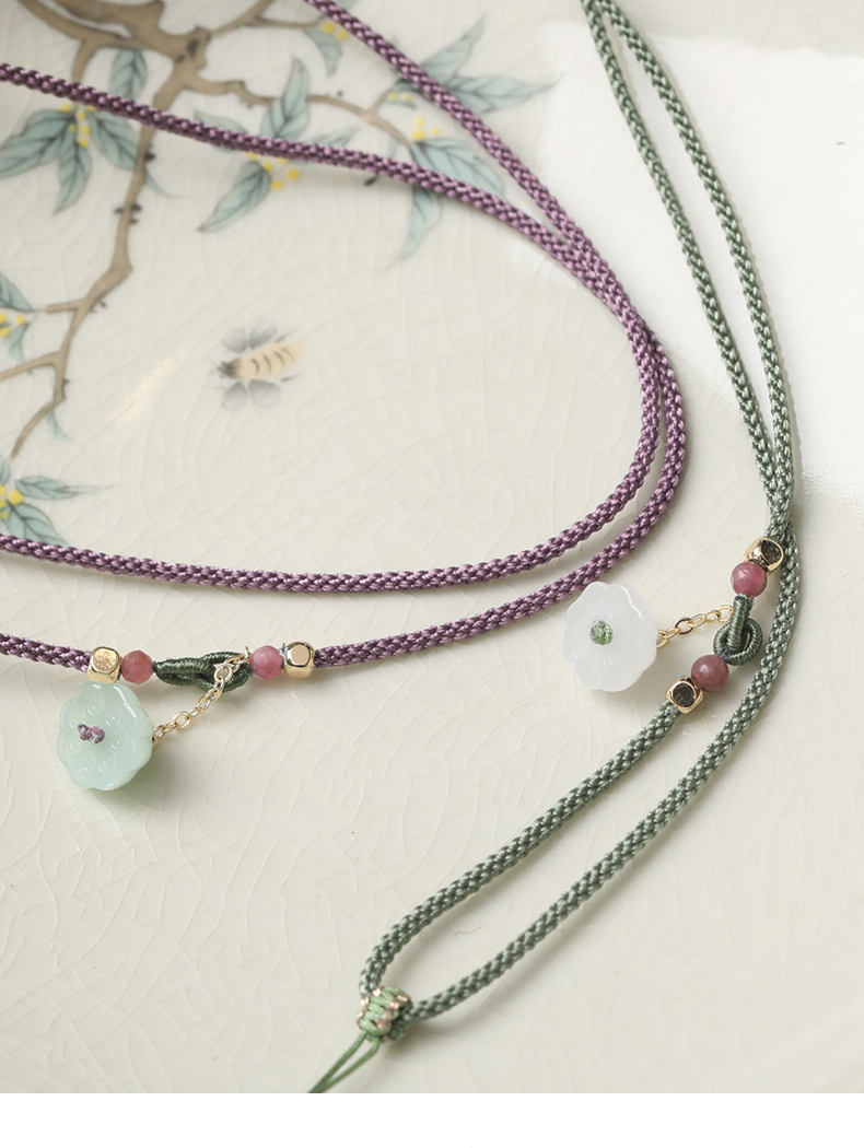 手工编织可调节挂脖项链绳平安扣吊坠挂绳翡翠蜜蜡玉坠编绳女细款