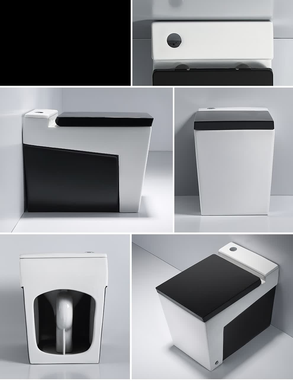 科勒(kohler)无水箱马桶黑色电动磁脉冲小户型家用抽水非智能方形坐