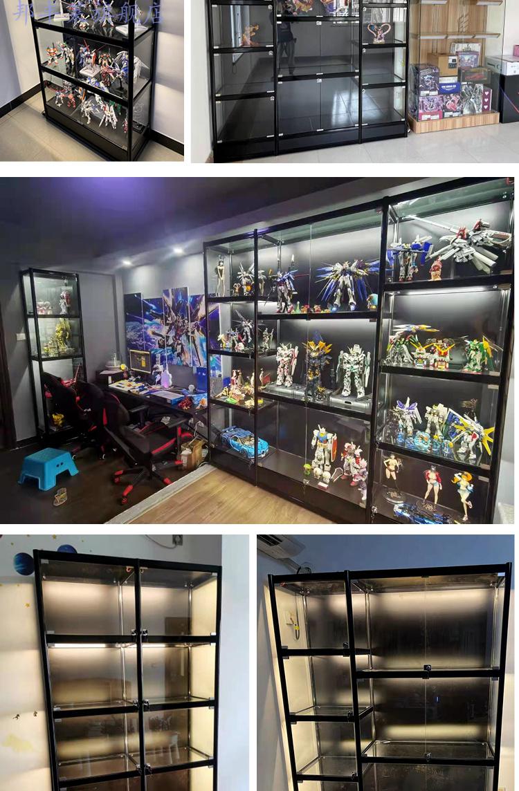 柜玻璃展柜 gk雕像展示柜高达模型柜玻璃展柜透明玩具陈列柜家用防尘