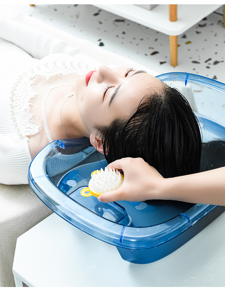 柚悦家用平躺式洗头盆孕妇月子老人洗头洗大人病人卧室护理 【pvc头垫