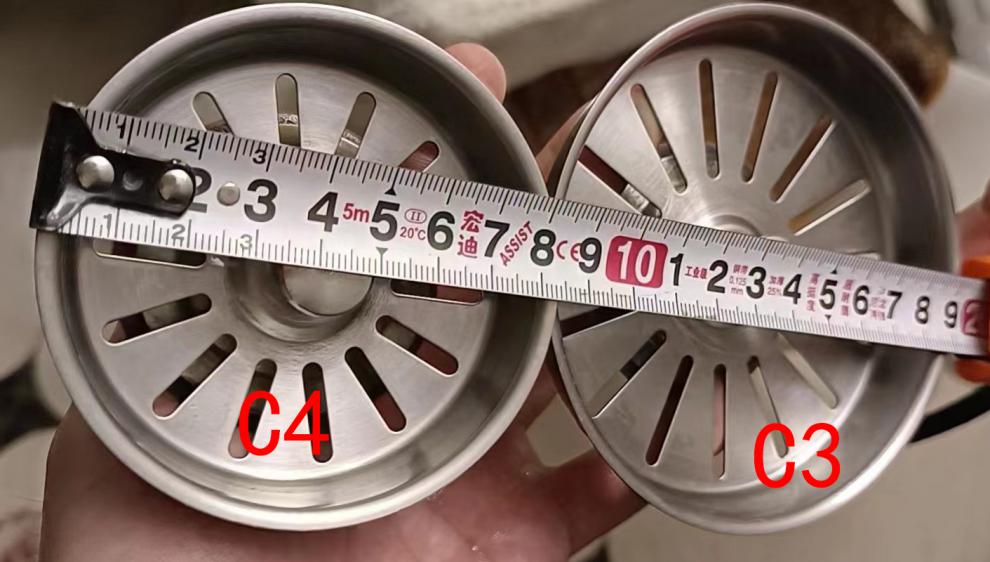 普乐美水槽配件普乐美厨房水槽配件304不锈钢c3,c4下水器套装提篮密封