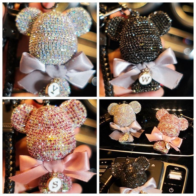 禾氧卉粘钻熊diy高档镶钻大头熊贴钻材料包钥匙扣挂件手工吊坠款车内8