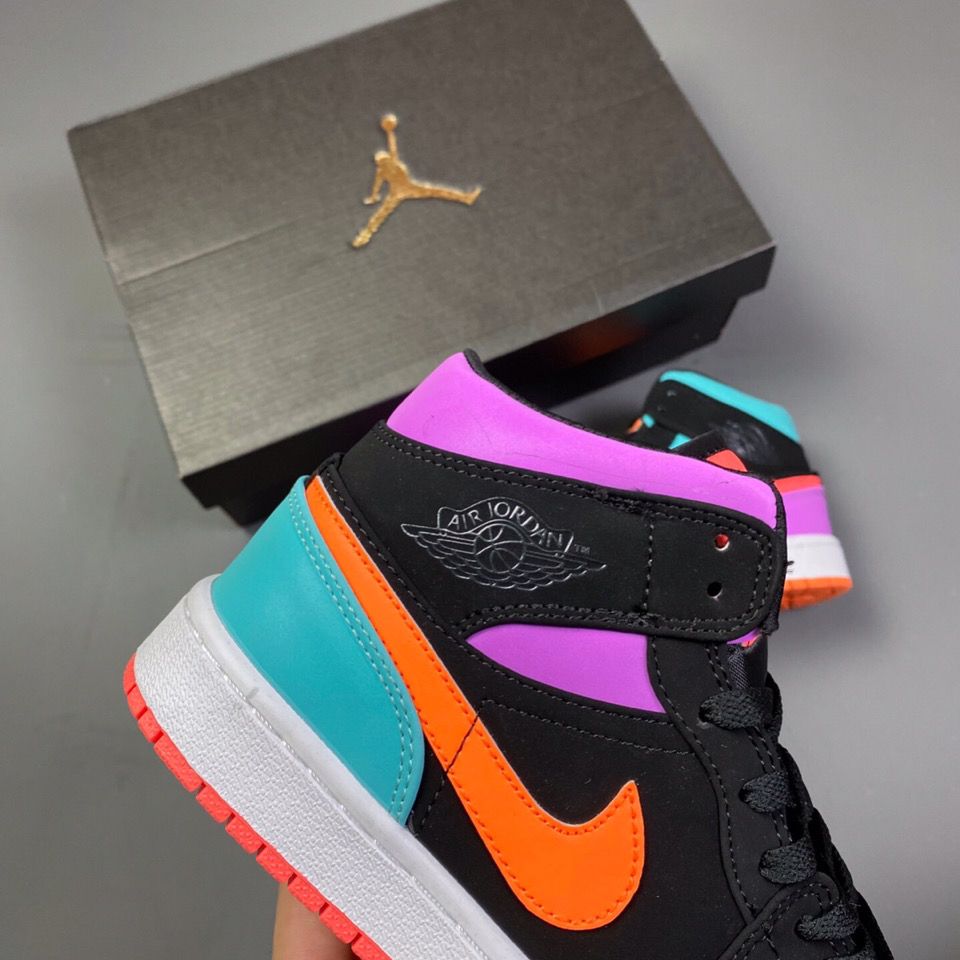 mid糖果鸳鸯拼色中帮乔1篮球鞋男女运动板鞋情侣鞋554725-083 主图 36