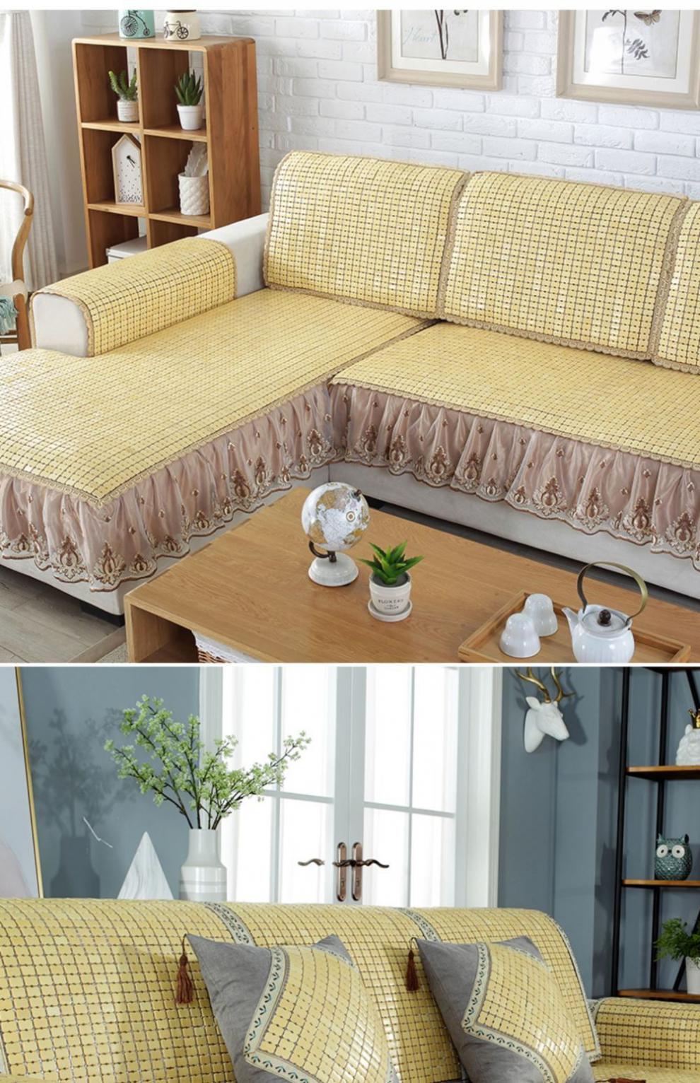 沙发上凉席 沙发垫子单块麻将凉席夏季沙发上的坐垫一二三组贵妃竹席