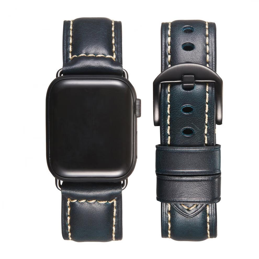 【官方品质】苹果表带真皮原装apple watch7智能手表复古油蜡小牛皮i