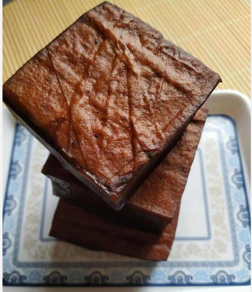 四川农家柴火烟熏豆腐干手工腊豆干6块750克零食香干豆制品渠县烟熏