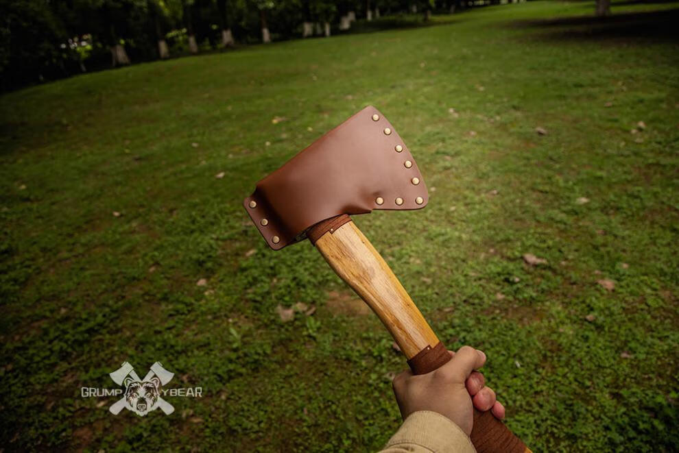 g&b暴躁熊 斧头板斧木工柄户外神器斧子锻打钢锻造工具斧伐斧镜 驼色