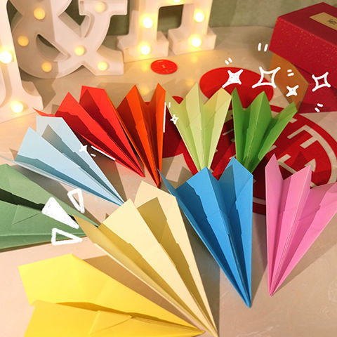 【抖音同款 七夕礼物】结婚氛围纸飞机现场互动手抛气氛道具彩色折纸