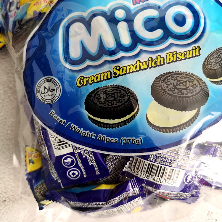 马来西亚mico迷你mini夹心饼干小包装迷你小黑饼干清真 巧克力味376克