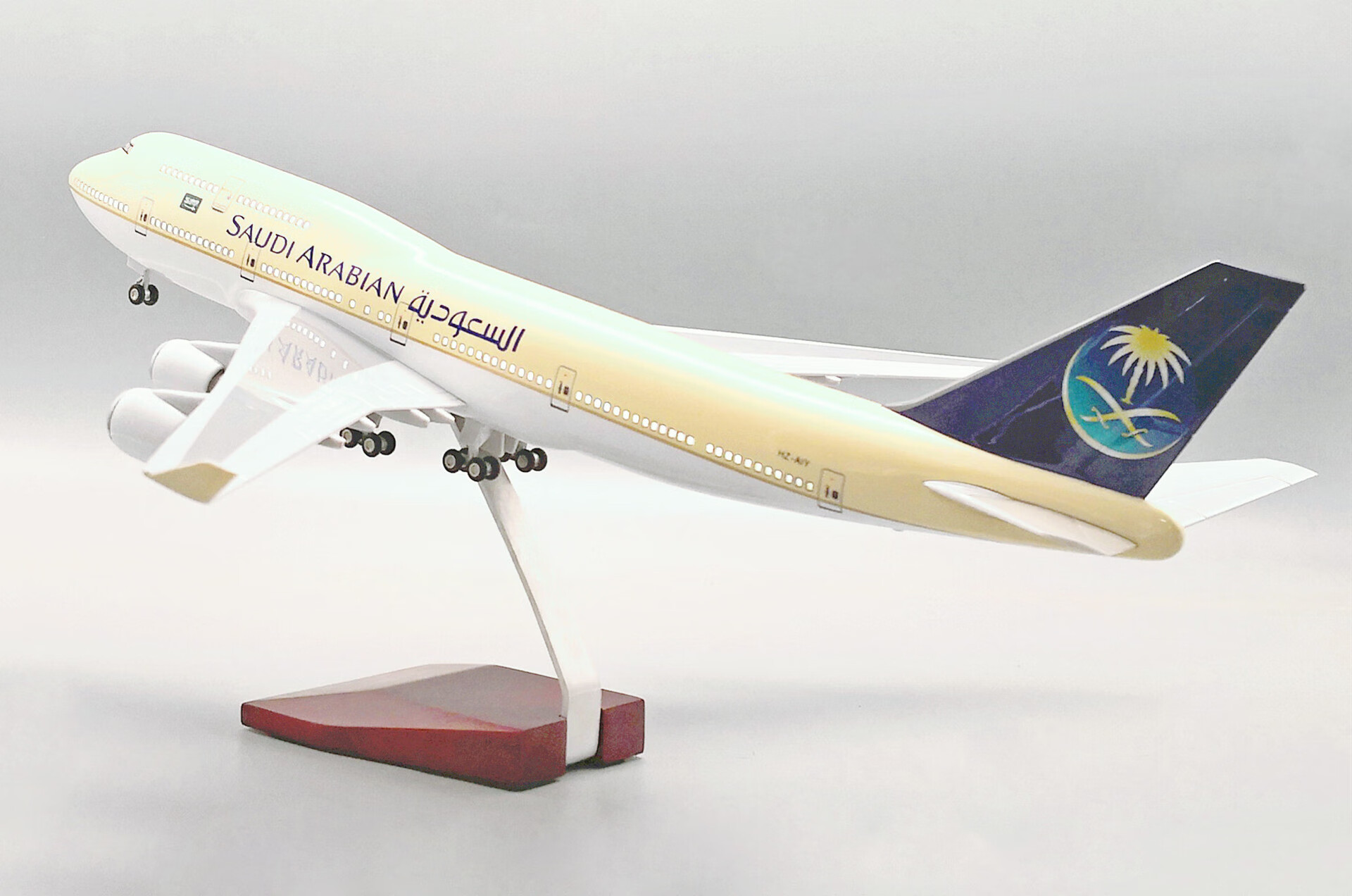 波音747-400韩国航空声控灯光带轮子客机仿真飞机模型玩具商礼品