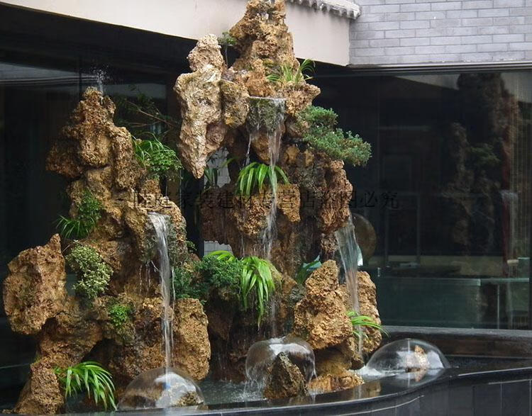 上水石假山水泵吸水石盆景造雾器园艺用品假山流水喷泉迷你抽水泵 6w