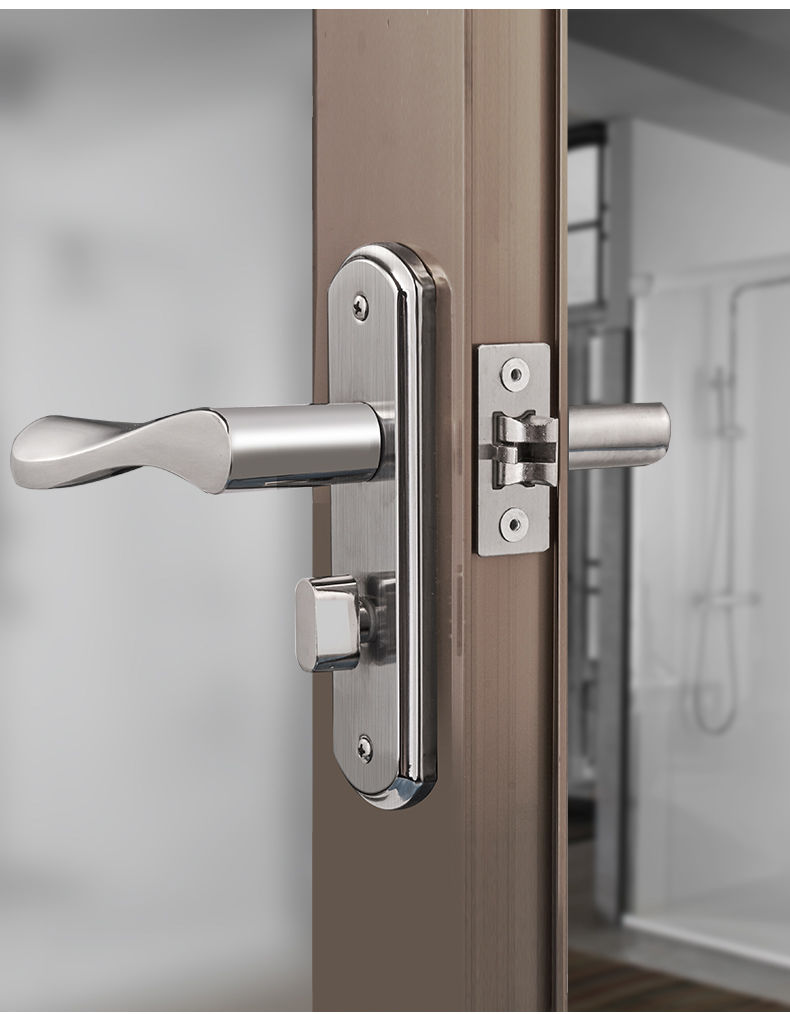 卫生间门锁无钥匙卫生间门锁无钥匙洗手间厕所浴室通用型室内门把手