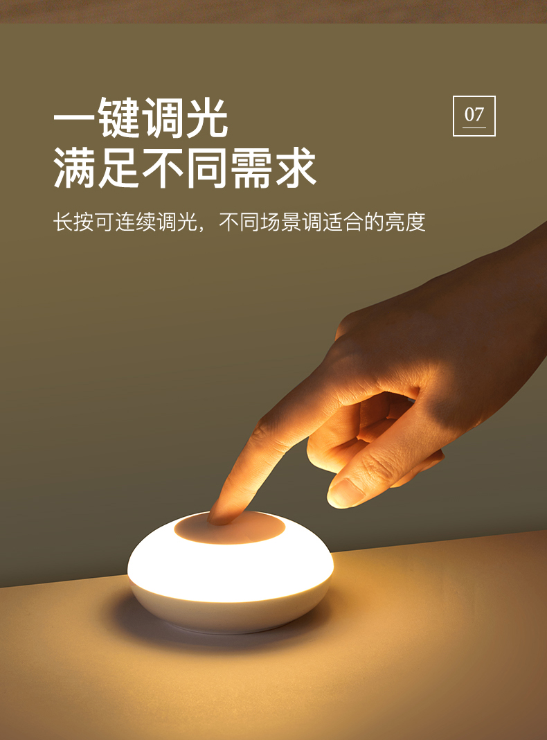 智能led感应小夜灯卧室床头无线充电睡眠灯过道走廊小夜灯支持手机