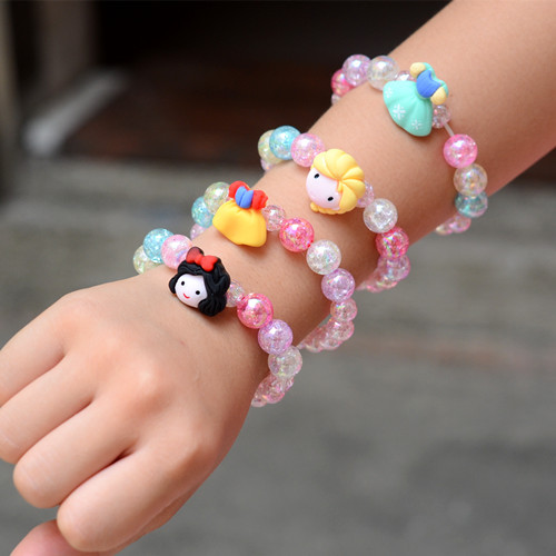 儿童珍珠手链女童公主串珠小女孩可爱卡通水果手镯配饰拼宝宝玩具24