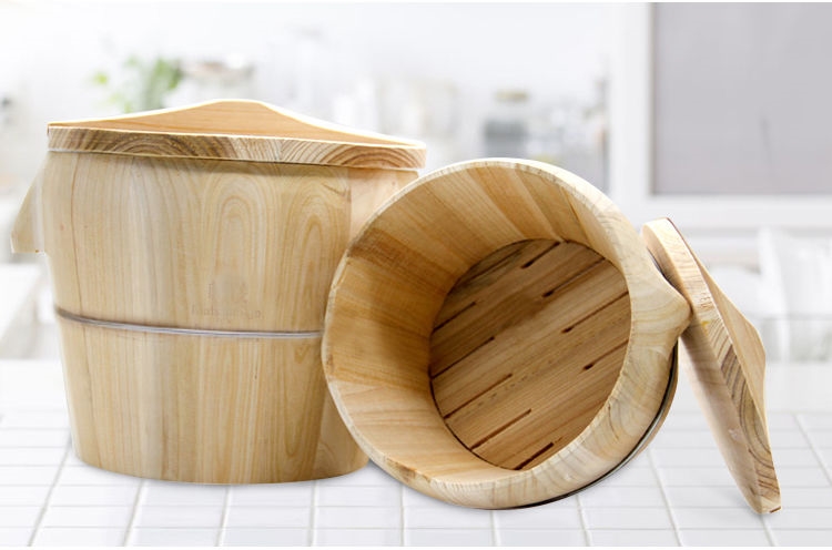 【旗舰自营】木头蒸饭桶家用 木蒸桶蒸饭蒸米饭专用木桶木头木桶饭小