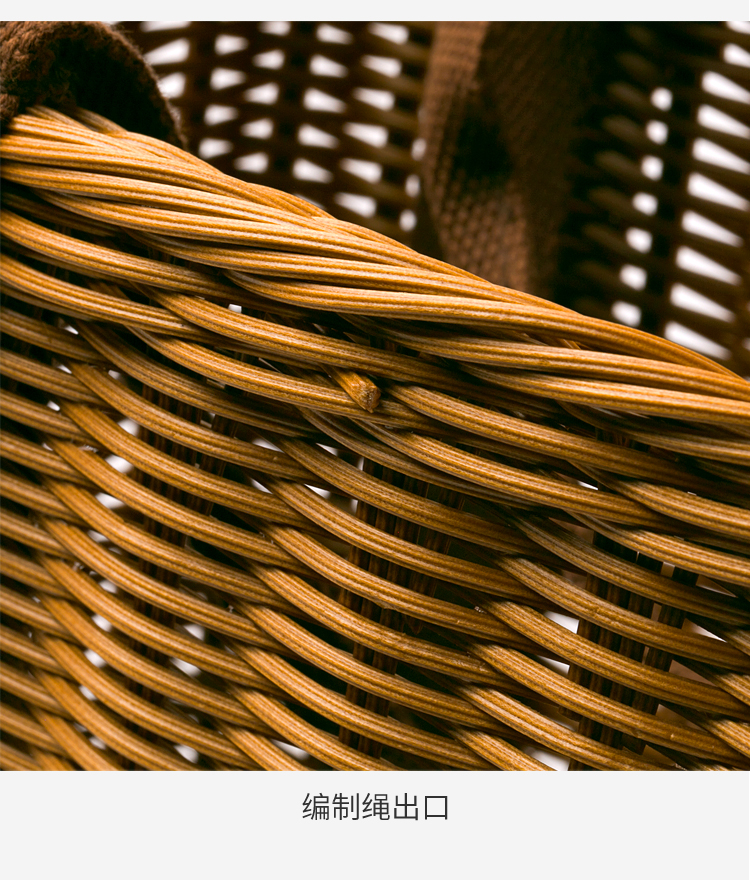 篮子藤编藤筐编织篮藤条筐仿藤编草编织篮购物买菜篓洗澡水果蔬菜收纳