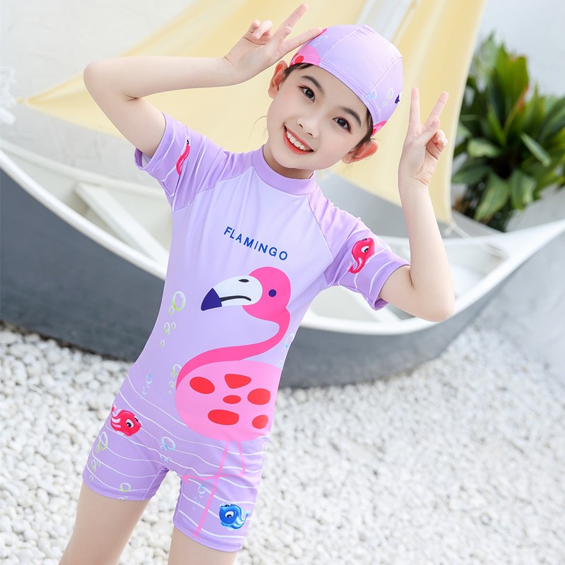 【京挑优选】小女孩泳套装连体女童儿童大中小童公主学生卡通可爱游泳