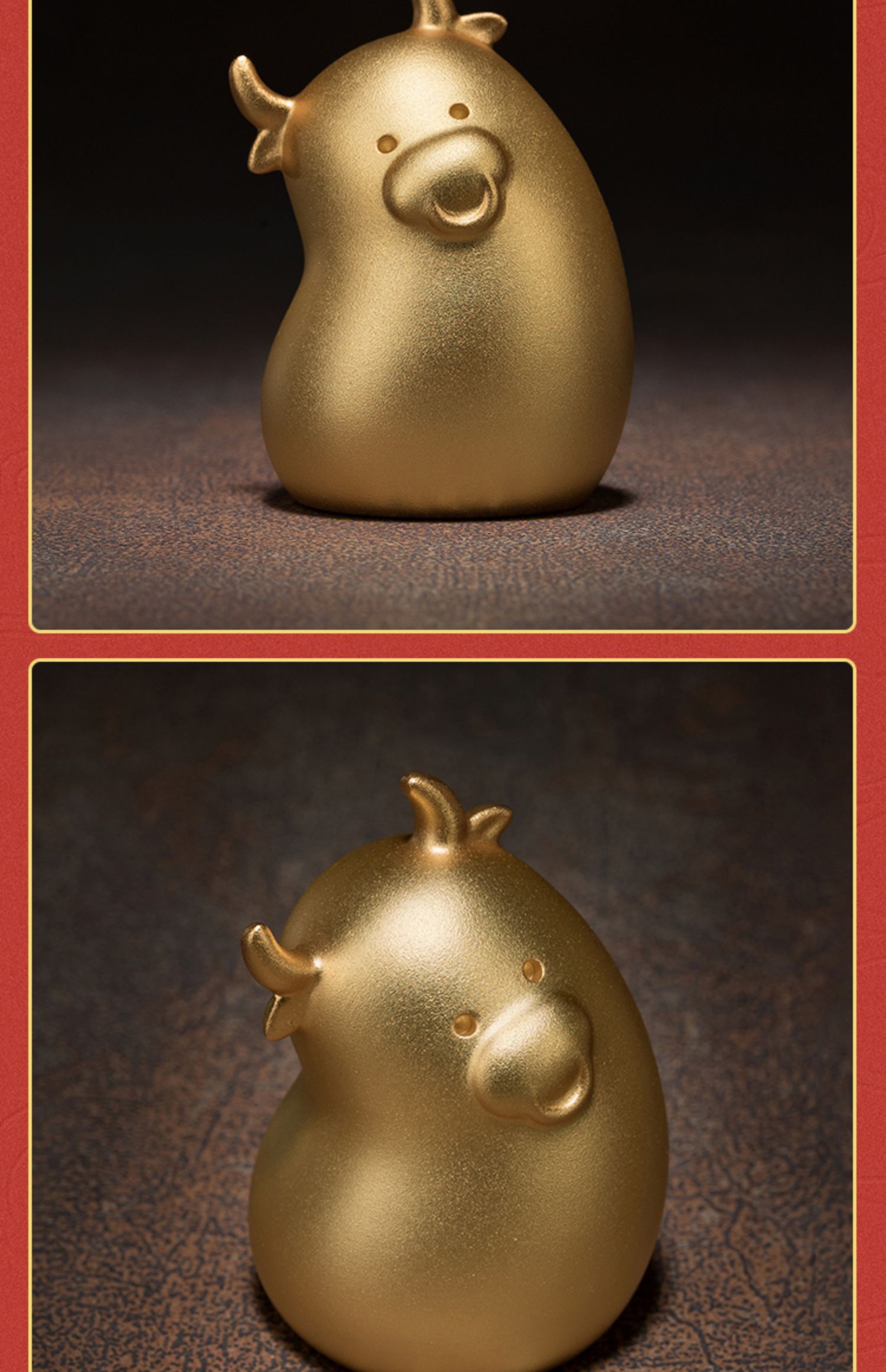 铜牛摆件 牛头小探铜摆件书房镇纸客厅装饰文创生日礼物纪念品 牛头小