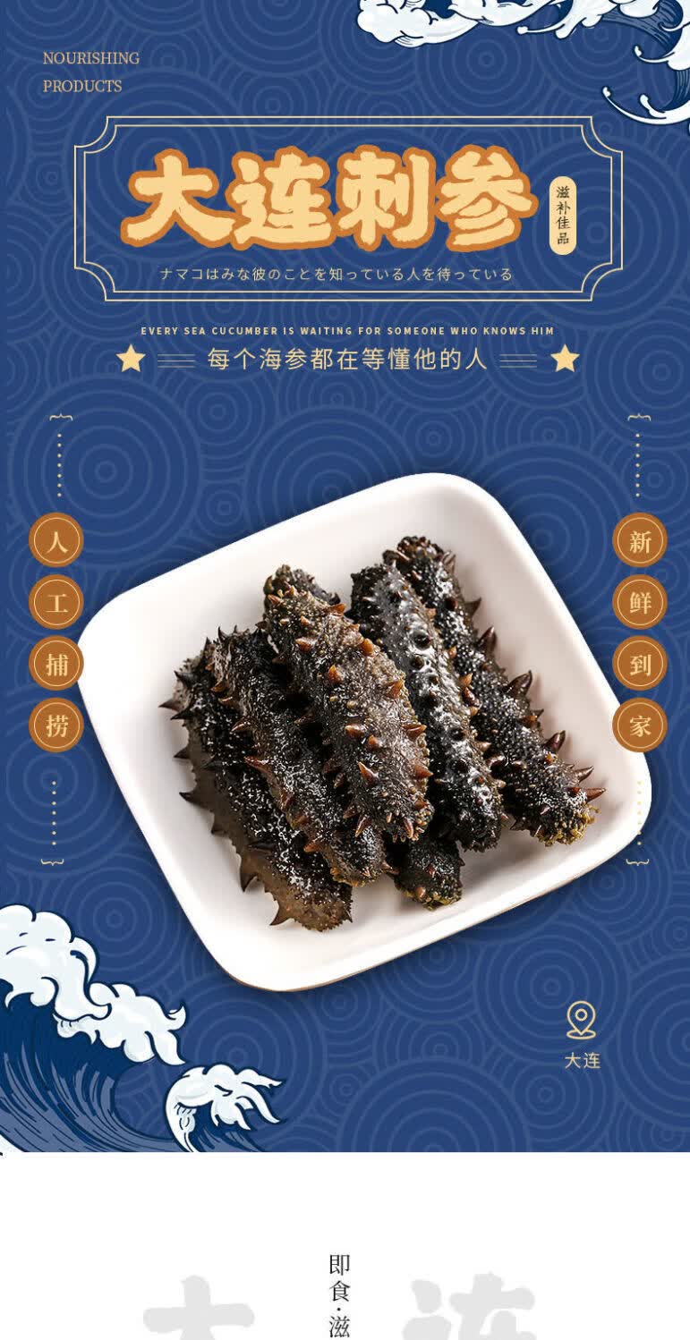 顺丰低压冷蒸新鲜辽参海产即食海参批发鲜蒸刺参 1斤装:九年高压即食