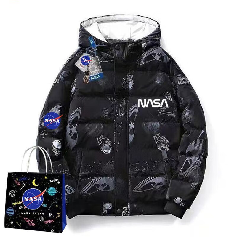 nasa羽绒服男nasa官网联名冬季小熊羽绒加厚羽绒服情侣宽松外套联名