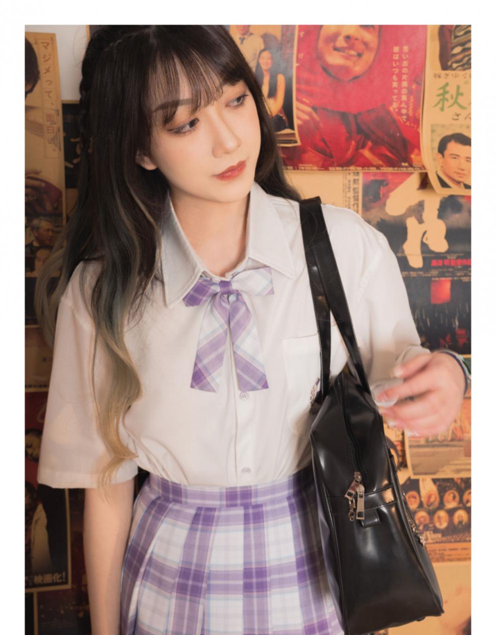 塔利尔德白鹿jk制服紫疏白鹿疏疏jk制服裙格裙原创日系百褶裙学生裙子