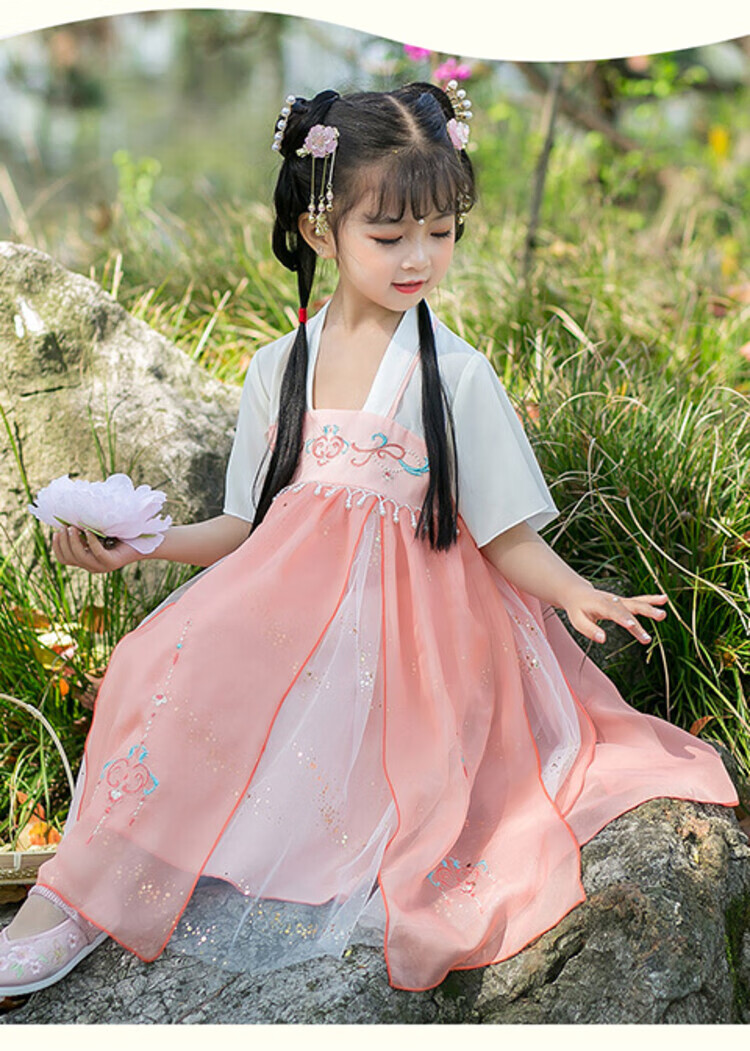 6.1儿童节礼物迪士尼汉服女童春秋宝宝齐胸襦裙小女孩古风超仙中式大