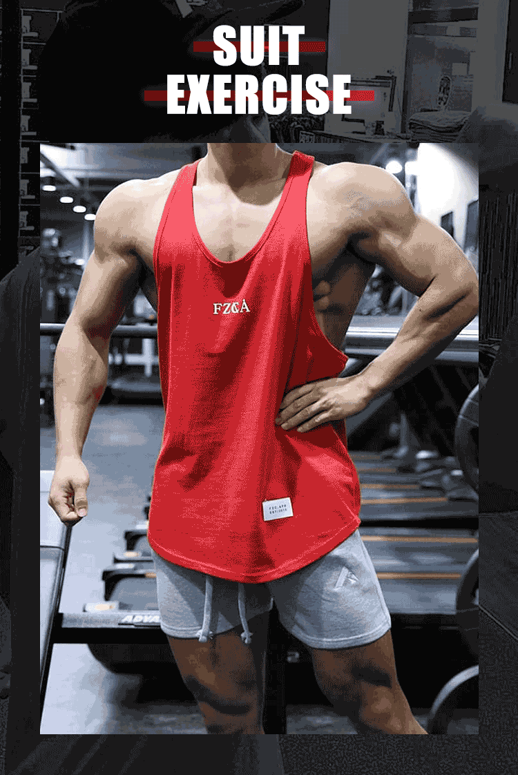 道背心新款运动背心男工字坎肩训练无袖潮男宽松健身衣modx白色b50xl