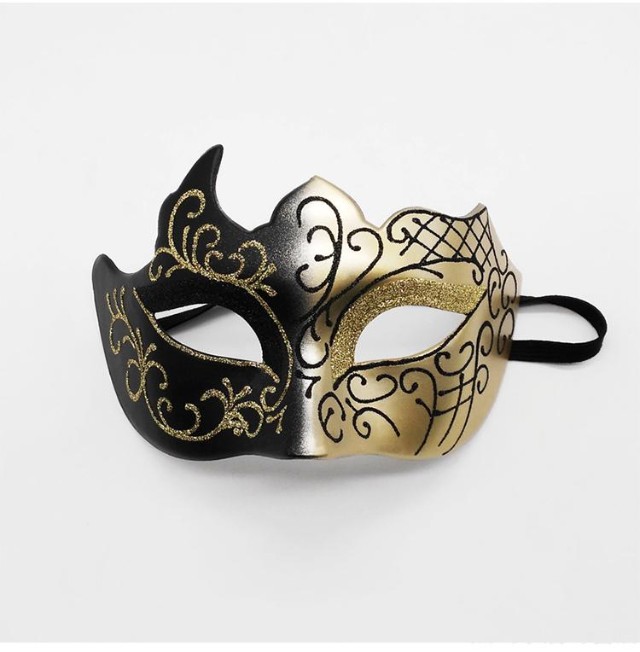 古风男爵面具t台街舞假面舞会派对面具性感面具 爵士面具-金色【图片