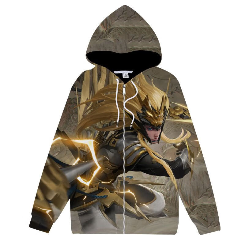 裳厢记神威马超衣服 王者荣耀卫衣男拉链加绒宽松中小学生儿童秋冬季