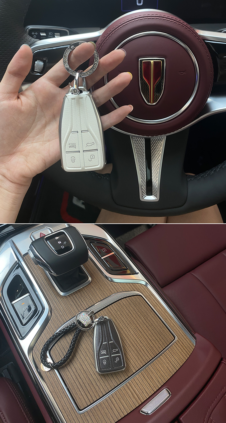 适用于红旗钥匙套红旗h7hs5hs7高档汽车钥匙包扣壳男女放车钥匙的红旗