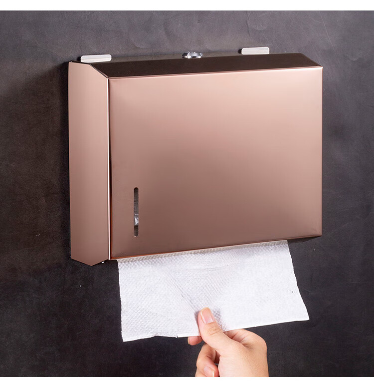 免打孔擦手纸盒壁挂式酒店卫生间抽纸盒不锈钢家用厨房干手纸盒架加厚