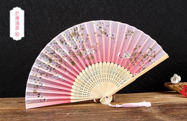 儿童扇子折扇女扇子折扇女中国风舞蹈扇夏季折叠扇古装儿童小复古布
