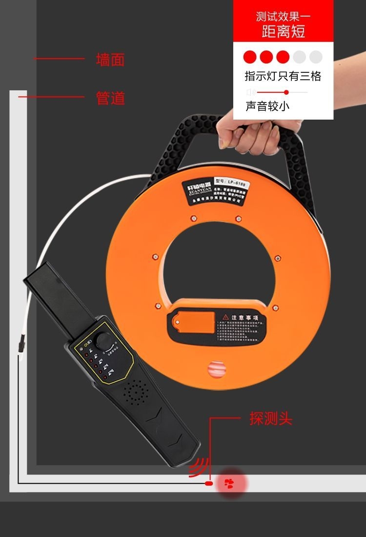 排堵神器 电工轩辕智能管道测堵仪排堵神器墙体堵塞疏通探测仪器高