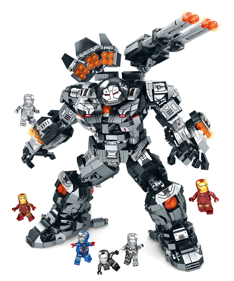 乐高lego布鲁可钢铁侠积木反浩克装甲男孩子拼装机甲机器人玩具儿童