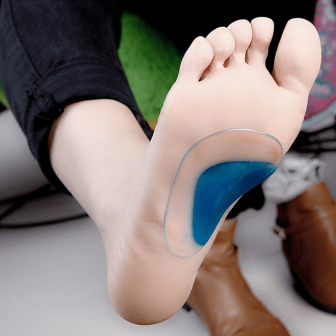 足弓鞋垫平足鞋垫扁平足儿童宝宝小孩成人高弓足硅胶足弓垫靓透明1双