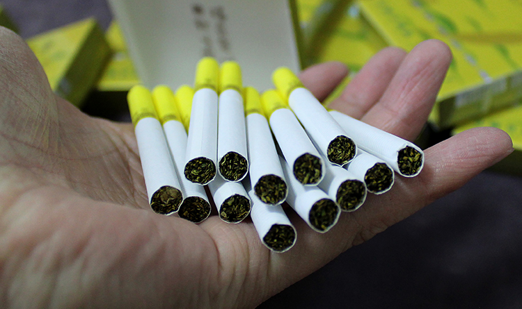 优选茗烟粗支一条烟男女士款点燃型轻薄荷味非制品放心购茶王黄金芽粗