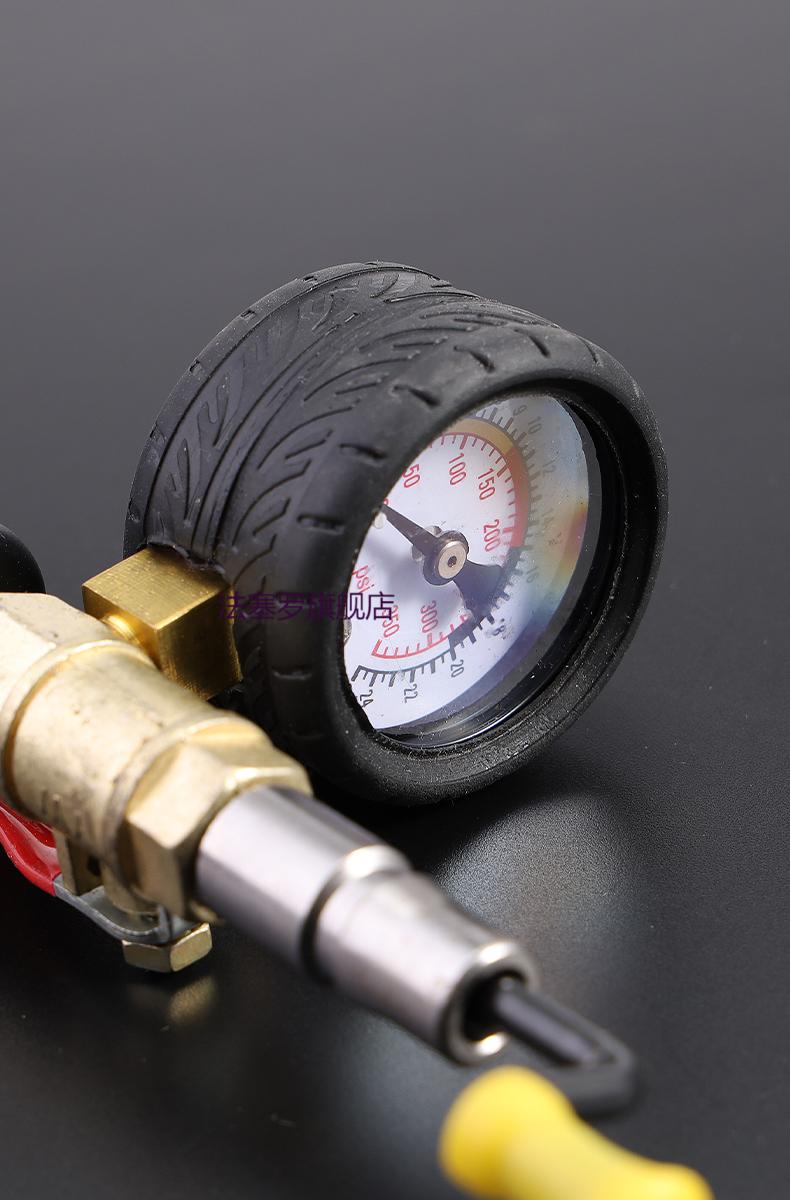 轮胎打气软管黄色软管双头加气咀汽车摩托车自行车单车充气嘴 长嘴