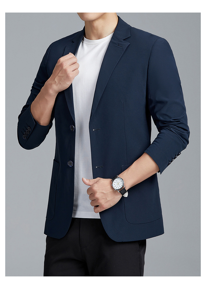 金盾(jindun)秋季新款西服男士商务休闲西装男士外套修身单西服男轻奢