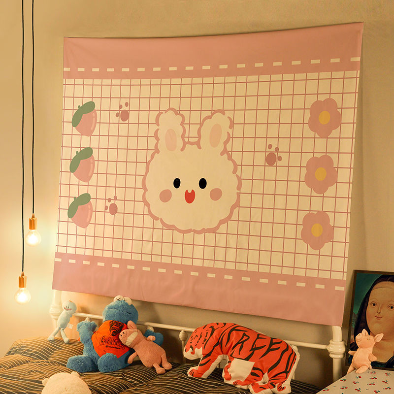 欧喜娅ins风可爱拍照直播房屋改造挂毯床头挂布背景布宿舍卧室装饰布