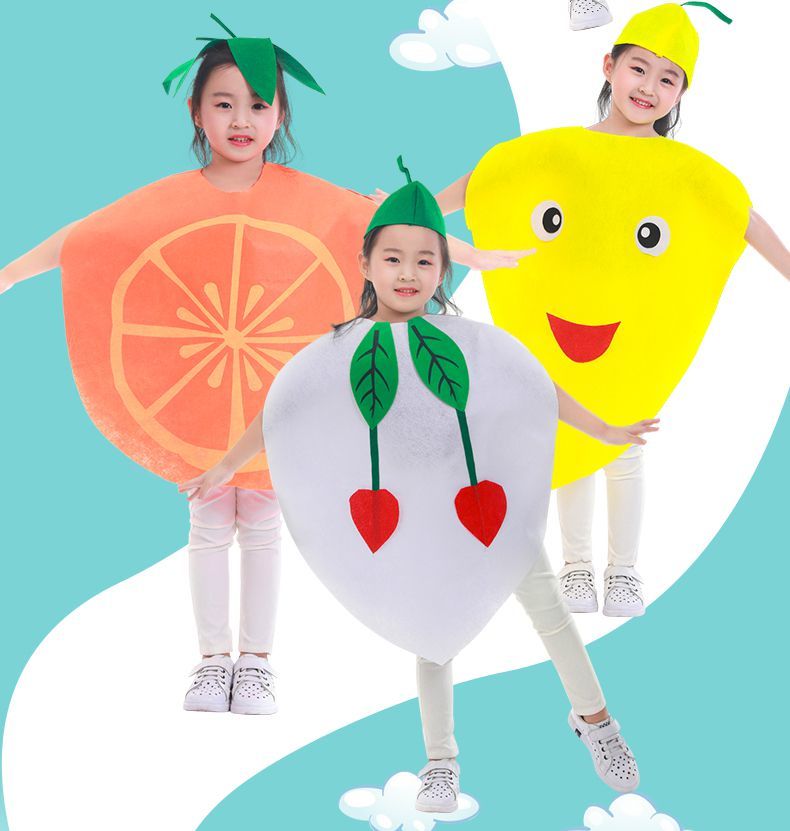 橦华 环保服装儿童手工diy 自制蔬菜水果服装万圣节幼儿园六一演出