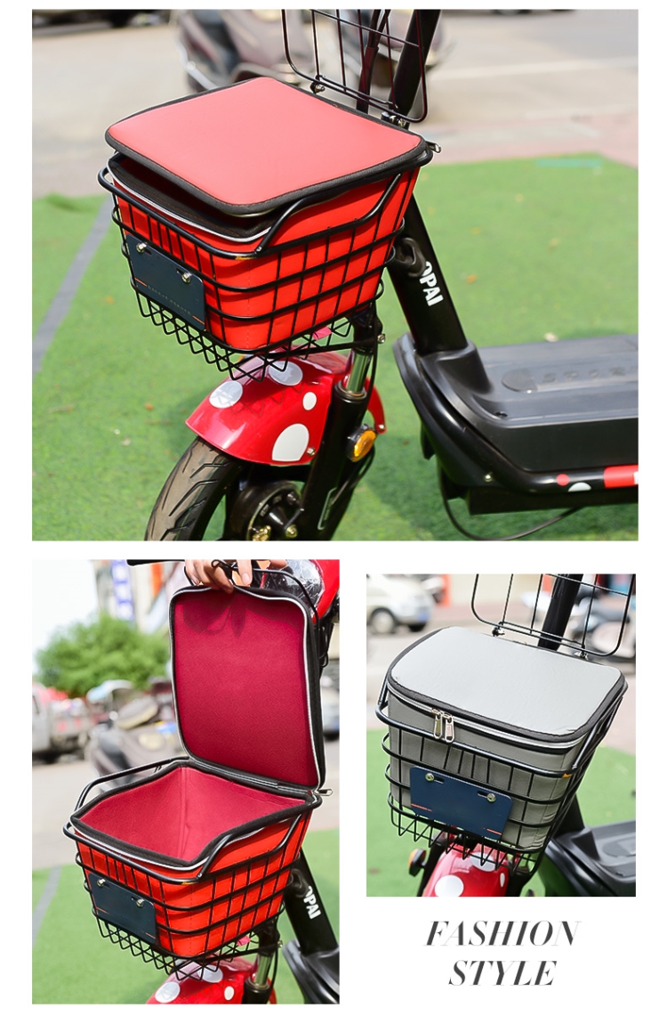 电动车前车筐篓子台铃罩雅迪篮子内胆包大容量筐子 升级款-大号灰色