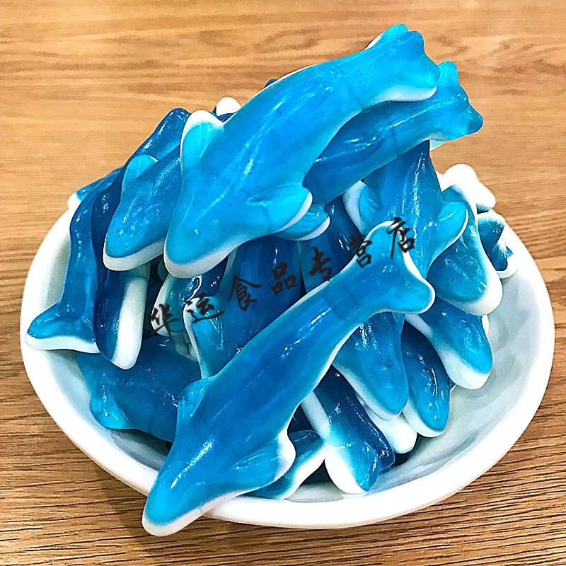 蓝鲨鱼橡皮糖5斤蓝莓口味水果蓝鲸软糖可爱动物鲨鱼糖年货 原包装5斤