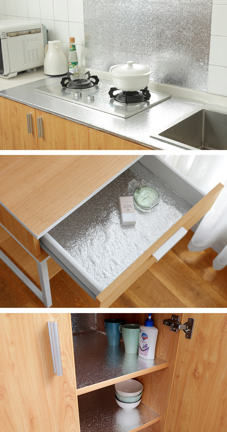 厨柜防水防潮垫铝箔纸厨柜防水防潮贴纸厨房柜子衣柜抽屉自粘橱柜垫纸