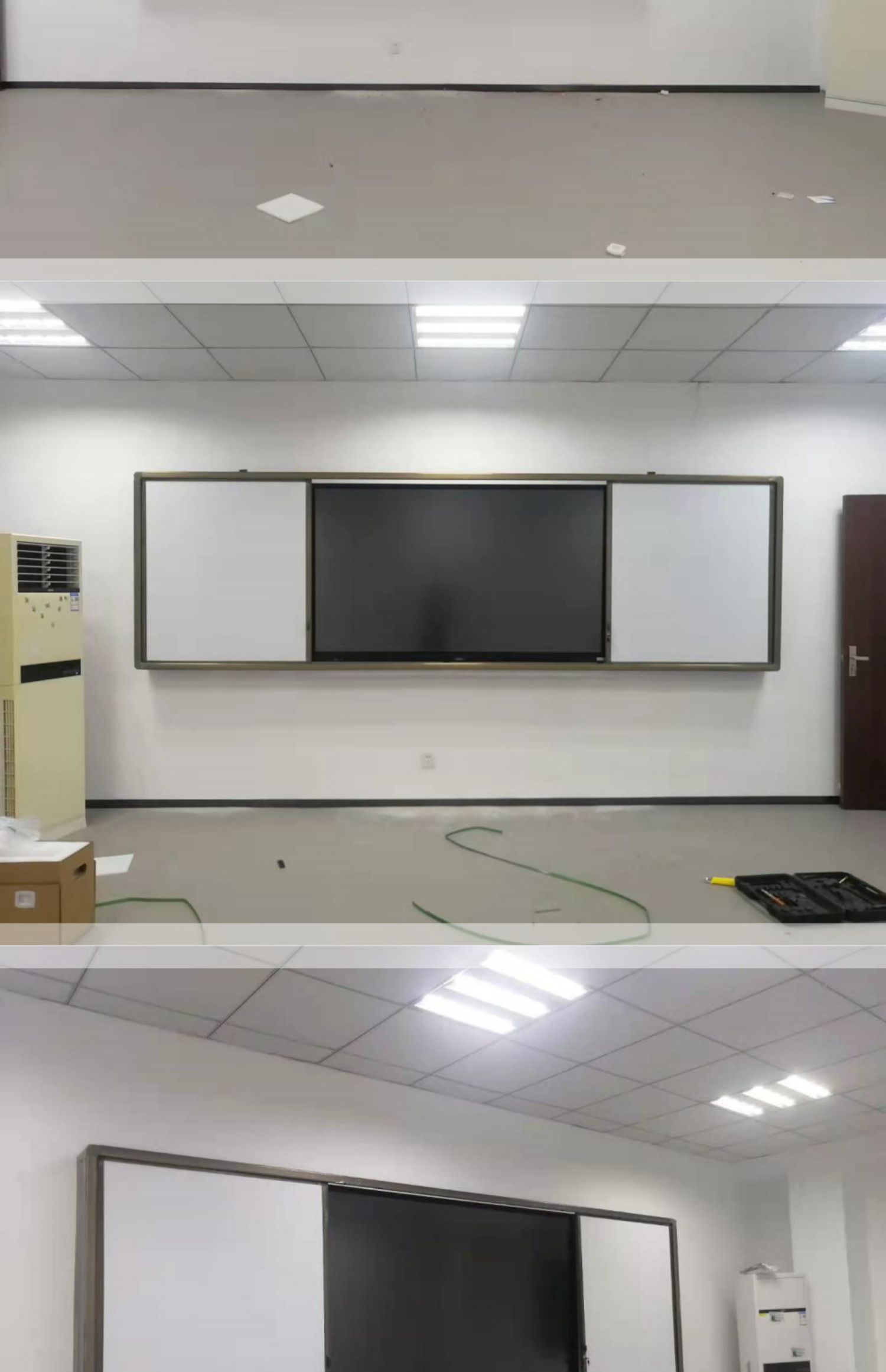 可狄 推拉黑板教学挂式绿板多媒体一体机移动黑板1.