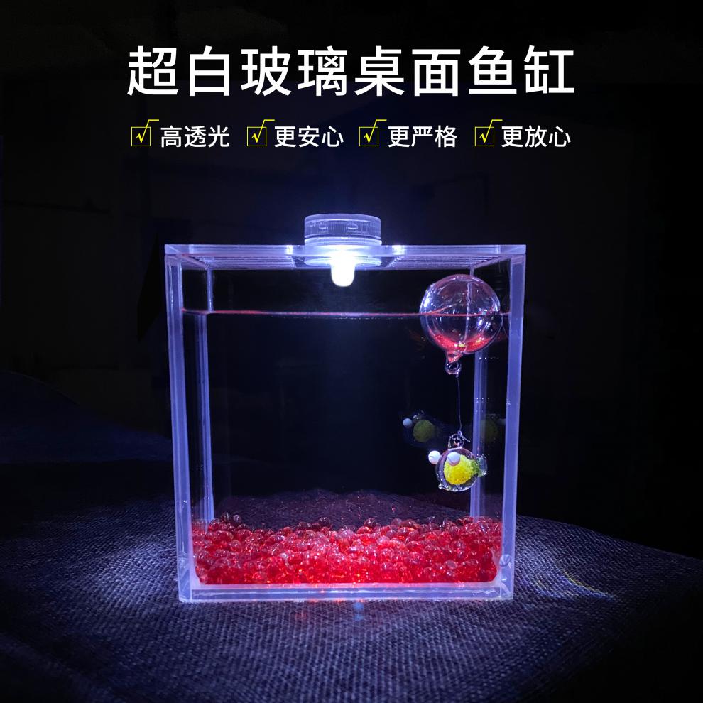 不二臣泰国斗鱼专用缸小型桌面超白缸展示级斗鱼专用缸创意桌面鱼缸
