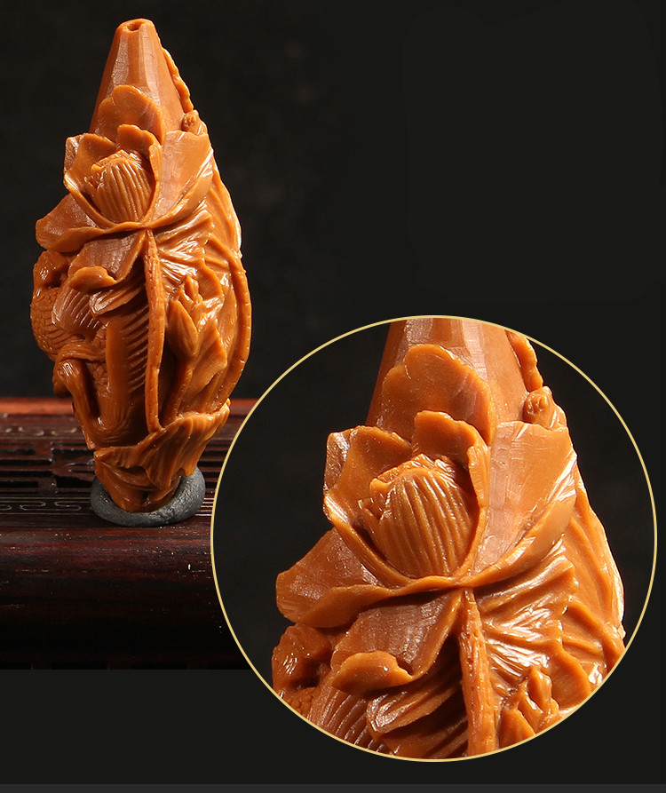 苏魅儿苏州园林橄榄核长串核雕手持南工苏工名家谢伟纯手工雕刻风景